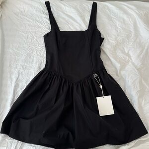 glowny black bustier mini dress